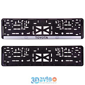 Рамка для номера пластм с защелкой черная/серебро ТОЙОТА (накатка черная) 1шт Рамка для номера пластм с защелкой черная/серебро ТОЙОТА (накатка черная) 1шт