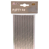  Трубочки одноразовые для напитков 25 шт. "Party go", silver (197 мм) 