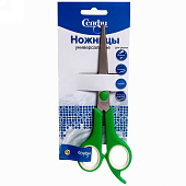 Ножницы универсальные 17,5 см, с упором для пальца, цветные, 915-045