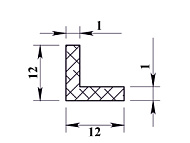 Алюминиевый уголок 12х12х1мм 2м Алюминиевый уголок 12х12х1мм 2м