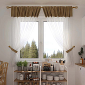  Комплект портьер Софт-вуаль 135х160 (2 шт.) с подхватами латте /Легранд 