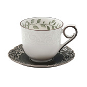  Чайная пара WY Floral Laceware, 300 мл. 15 см. фарфор, белая, серая 10791186 