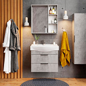  Тумба Девис 65 подвесная бетон чикаго c раковиной Беверли 65 65.13 Onika 