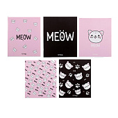Тетрадь 48л. А5. MEOW, клетка, обложка мелованный картон, блок офсет, микс, 4841454