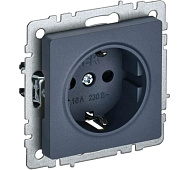 Розетка встраиваемая с заземлением, цвет маренго, IEK BRITE Розетка встраиваемая с заземлением, цвет маренго, IEK BRITE