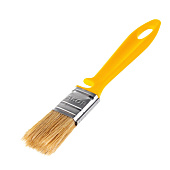  Кисть плоская Эмали 25х10мм, натуральная щетина, желтая пластиковая ручка, АКОР 
