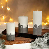 Свеча интерьерная, белая с бетоном, столбик, 14 х 5 см 5460472 Свеча интерьерная, белая с бетоном, столбик, 14 х 5 см 5460472