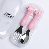 Набор детских столовых приборов в футляре «Зайчата», 10105351 Набор детских столовых приборов в футляре «Зайчата», 10105351