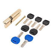 Цилиндр ключ/ключ DL-01 90 (30х10х50) латунь/золото ВР перекод. Аллюр Цилиндр ключ/ключ DL-01 90 (30х10х50) латунь/золото ВР перекод. Аллюр