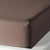 Простыня на резинке 160х200 сатин шоколадный Простыня на резинке 160х200 сатин шоколадный