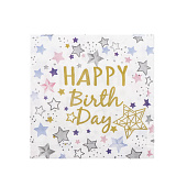  Салфетки бумажные "С Днём Рождения" 33х33 см, набор 20 шт, цвет белый   5463588 