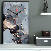 Часы-картина настенные интерьерные Черный мрамор плавный ход 57 х 35 х 4 см 7531924 Часы-картина настенные интерьерные Черный мрамор плавный ход 57 х 35 х 4 см 7531924
