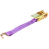 Стяжка крепления груза 1,0т 6,0м SKYWAY STAFF 25мм фиолетовый храповый механизм с крюками полиэстер 1шт Стяжка крепления груза 1,0т 6,0м SKYWAY STAFF 25мм фиолетовый храповый механизм с крюками полиэстер 1шт