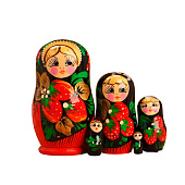Матрешка дерево «Платочек», 5-кукольная, 10-13 см, ручная роспись, 5492843