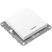  Выключатель встраиваемый 1 клавиша, цвет белый, с подсветкой, EKF Эпика 