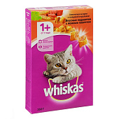 Сухой корм Whiskas для стерилизованных кошек говядина, подушечки, 350г