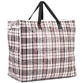  Сумка хозяйственная на молнии, 74 л, цвет белый/чёрный 