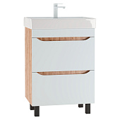 Тумба Bruno белый матовый с двумя ящиками (под раковины Como/Енисей 60) DBr2903T Домино Тумба Bruno белый матовый с двумя ящиками (под раковины Como/Енисей 60) DBr2903T Домино