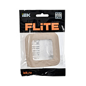 Рамка для розеток и выключателей, 1 пост, цвет льняной, IEK FLITE