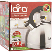 Чайник со свистком 3,8л Lara LR00-64