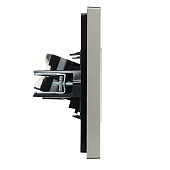 Розетка компьютерная встраиваемая RJ45 UTP cat 5e, цвет сталь, IEK FORTE&PIANO Розетка компьютерная встраиваемая RJ45 UTP cat 5e, цвет сталь, IEK FORTE&PIANO