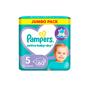 Подгузники PAMPERS Active Baby-Dry Junior (11-16 кг) Джамбо Упаковка 60шт.