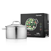 Кастрюля с крышкой Esprado 5,6 л нержавеющая сталь Llamero LMRL24SE101 Кастрюля с крышкой Esprado 5,6 л нержавеющая сталь Llamero LMRL24SE101