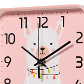 Часы настенные квадрат 19х19см, корпус розовый, "Альпака" Часы настенные квадрат 19х19см, корпус розовый, "Альпака"