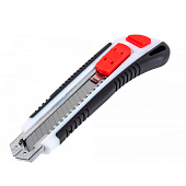 Нож 18мм, обрезиненный рукоятка ,ABS+TPR, стопорн.винт+5 лезв., Монтажник Нож 18мм, обрезиненный рукоятка ,ABS+TPR, стопорн.винт+5 лезв., Монтажник