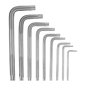 Набор ключей имбусовых TORX, 9 шт: T10-T50, CrV, короткие, сатин., Matrix