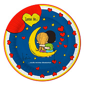  Набор бумажных тарелок 6 шт. "Love is…", синий (d=180 мм) 