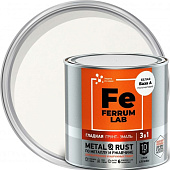 Грунт-эмаль по ржавчине 3 в 1 белая полуматовая база А, FERRUM LAB 0,7 л Грунт-эмаль по ржавчине 3 в 1 белая полуматовая база А, FERRUM LAB 0,7 л
