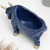 Подставка конфетница Бык, 12х24х11 см, синий мрамор, 7793718 Подставка конфетница Бык, 12х24х11 см, синий мрамор, 7793718