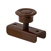 Опора регулируемая М8 с металл. скобой под плиту 16мм с пяткой Ф27мм, коричн Опора регулируемая М8 с металл. скобой под плиту 16мм с пяткой Ф27мм, коричн