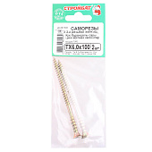  Саморез с двойной резьбой Tх 6,0х100 (желтый цинк 2 шт) 