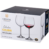 Набор бокалов для красного вина Crystal Bohemia Colibri 570мл (6шт) БСС0030 Набор бокалов для красного вина Crystal Bohemia Colibri 570мл (6шт) БСС0030