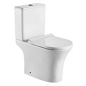  Унитаз напольный 1217А безободковый, сидение полипропилен тонкое,микролифт,быстросъем,2-кн круглые (чаша овал) 