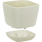 Кашпо "Пиканто" 110х110мм 0,65л Белый ротанг М3208 Кашпо "Пиканто" 110х110мм 0,65л Белый ротанг М3208