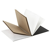  Скетчбук, 4 типа бумаги (акварельная,белая,черная,крафт) 146х204мм, 60л, гребень,BRAUBERG ART,115066 
