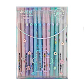  Ручка гелевая Basir синяя со стираемыми чернилами 0,5мм Elegant Flowers, цветной корпус, ассорти, 1802 