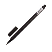  Ручка капиллярная черная (линер) Brauberg Aero, трехгранная, металлический наконечник, 0,4 мм,142252 