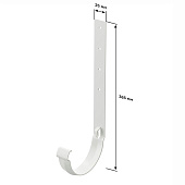 Кронштейн желоба металлический Docke PREMIUM 300мм, Пломбир Ral:9003 Кронштейн желоба металлический Docke PREMIUM 300мм, Пломбир Ral:9003