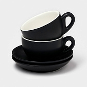Набор чайный фарфоровый Magistro Matt black 4 предмета 9925813 Набор чайный фарфоровый Magistro Matt black 4 предмета 9925813
