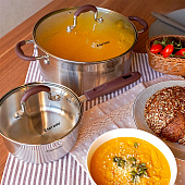 Ковш с крышкой 16х7,5 см. 1,5 л. нерж. сталь Тофу / Toffee Es TOFL16BE109
