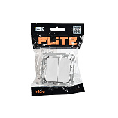 Выключатель встраиваемый 2 клавиши, цвет белый, IEK FLITE