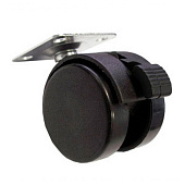 Ролик двойной на площ.со стоп. 50мм (черный/черный 1 шт)(40кг) Ролик двойной на площ.со стоп. 50мм (черный/черный 1 шт)(40кг)