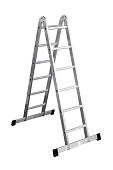 Лестница алюминиевая шарнирная двухсекционная Perilla 2х6 Лестница алюминиевая шарнирная двухсекционная Perilla 2х6