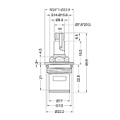  Кран-букса для смесителя 1/2" 20шл. шток 8х7мм 180° металлокерамика 575-189 