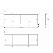 Экран для ванны Кварт 1,48 м Серая мозаика МетаКам Экран для ванны Кварт 1,48 м Серая мозаика МетаКам