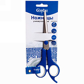  Ножницы универсальные 17,5 см, с упором для пальца, цветные, 915-045 
